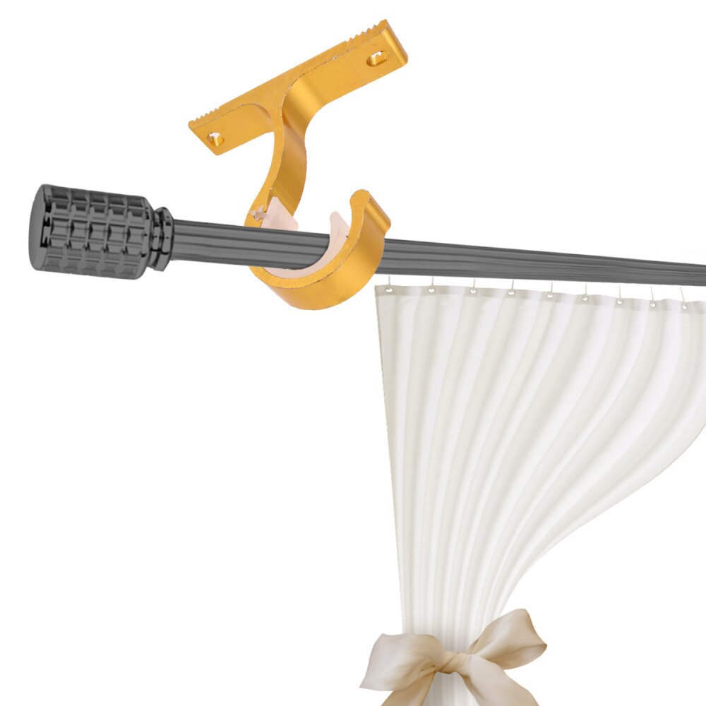 2PCS Curtain Rail Bracket Aluminum Alloy Rustproof Durable Double Curtain Rod Bracket for Home