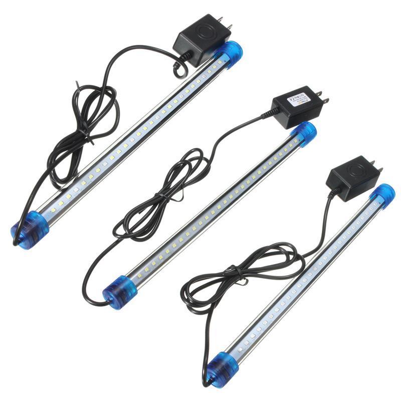 Aquarium Fish Tank LED Light Blue/White 20/30/40/50/60CM Bar Submersible Waterproof Clip Lamp Decor US Plug