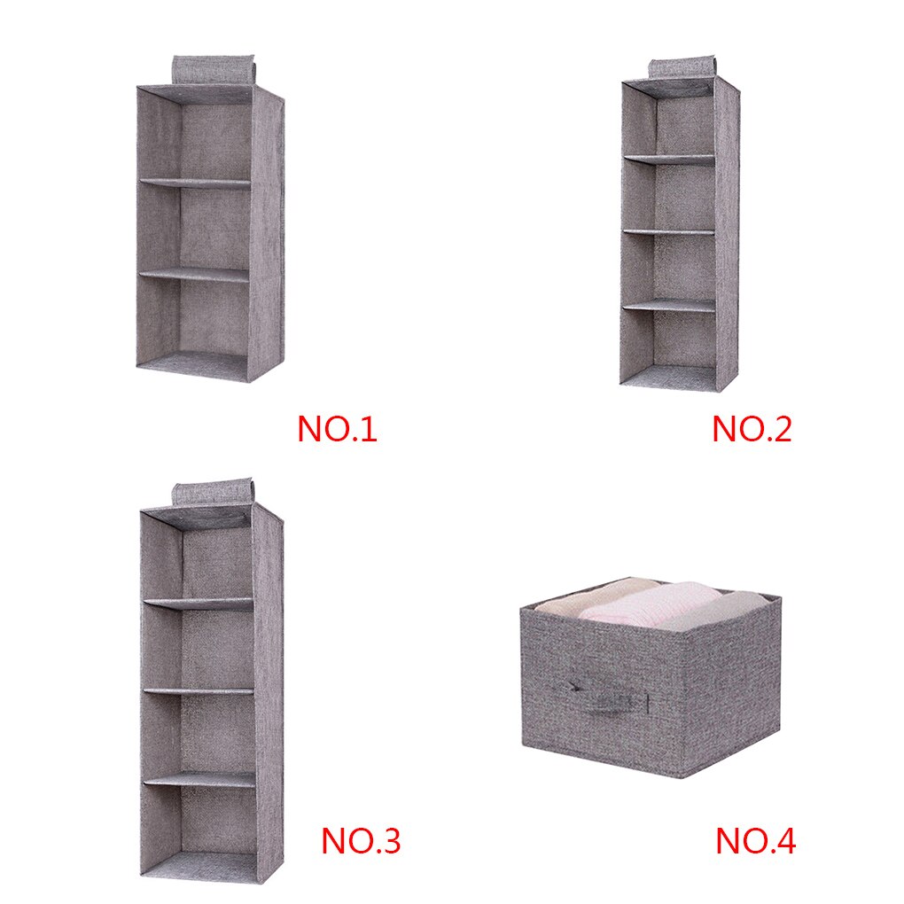 Hanging Wardrobe Clothes Organizer Storage Home Hanging Drawer Box Bedroom Bag Box Cotton Linen 3 Layer Organizer