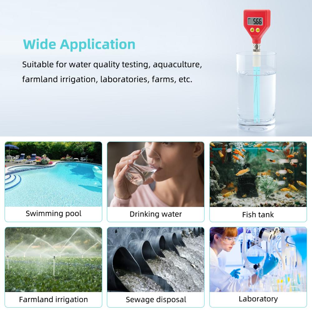 Yieryi Digital PH-98106 PH Checker PH Meter Portable PH Analyzer Tester ATC for Aquarium, Hydroponics, Laboratory