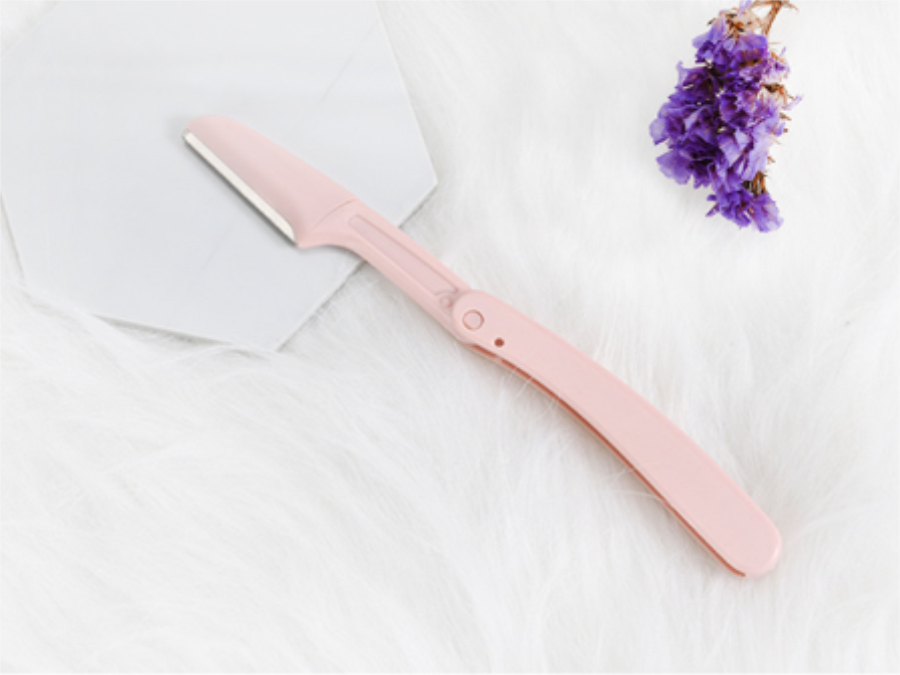 Rasoir à sourcils en acier inoxydable pour femmes, repliable et Portable, outil de maquillage, 1 pièce: Pink