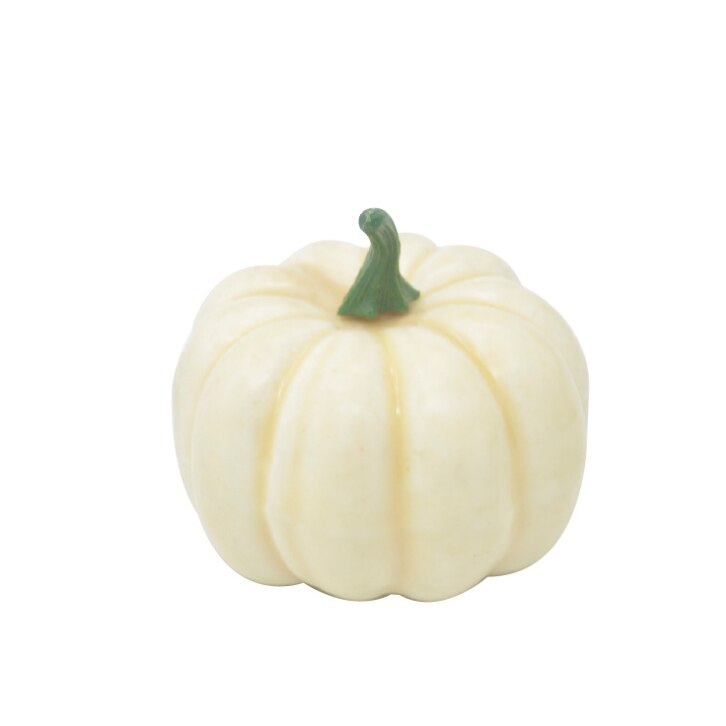 12 PCS Halloween Pumpkin Foam Artificial Mini Halloween Party Decor Orange & White Halloween Simulation Pumpkin Props Figurines: 1pc white