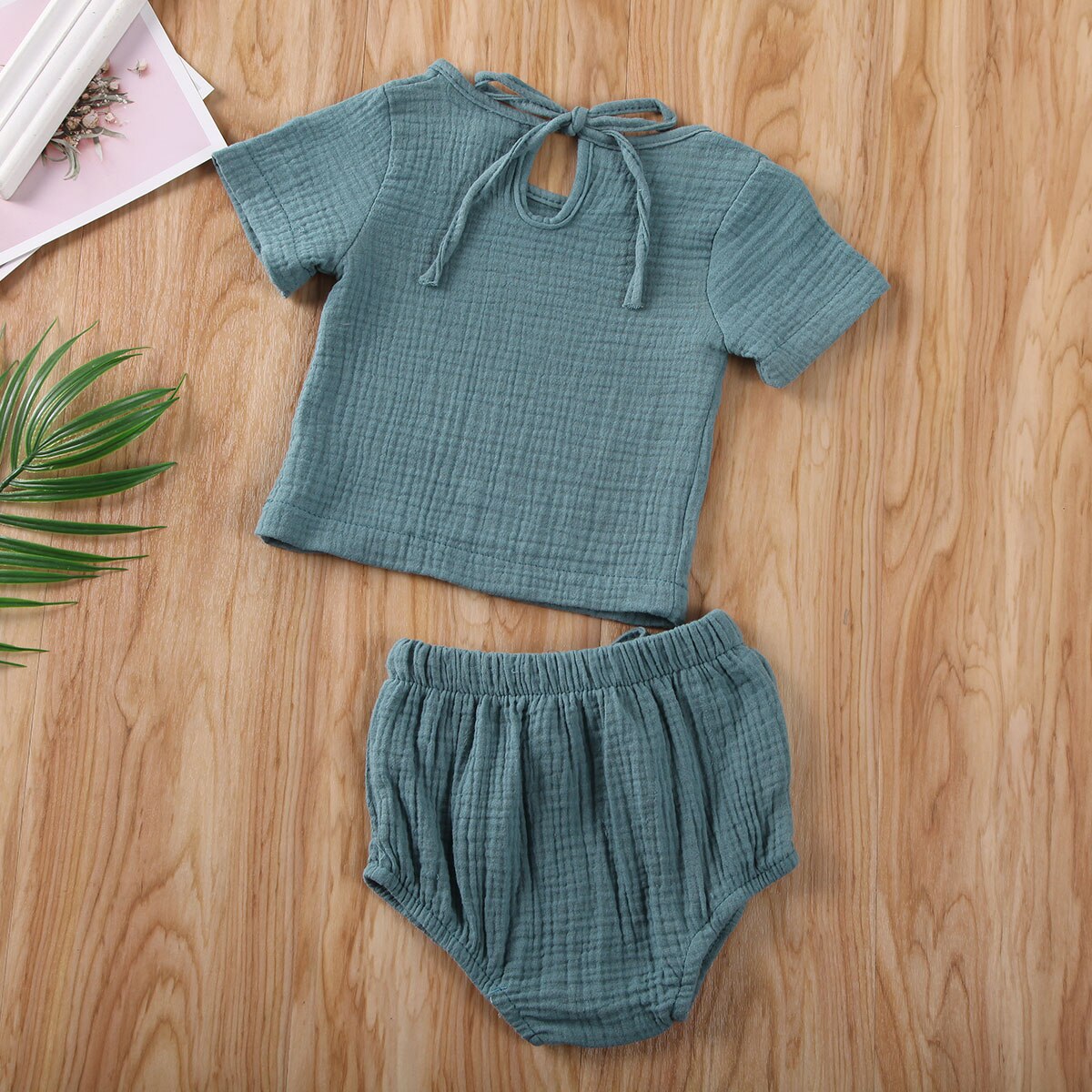 Kids Baby Boy Girl Clothes Cotton&Linen Tops+Shorts Pants Outfits Set
