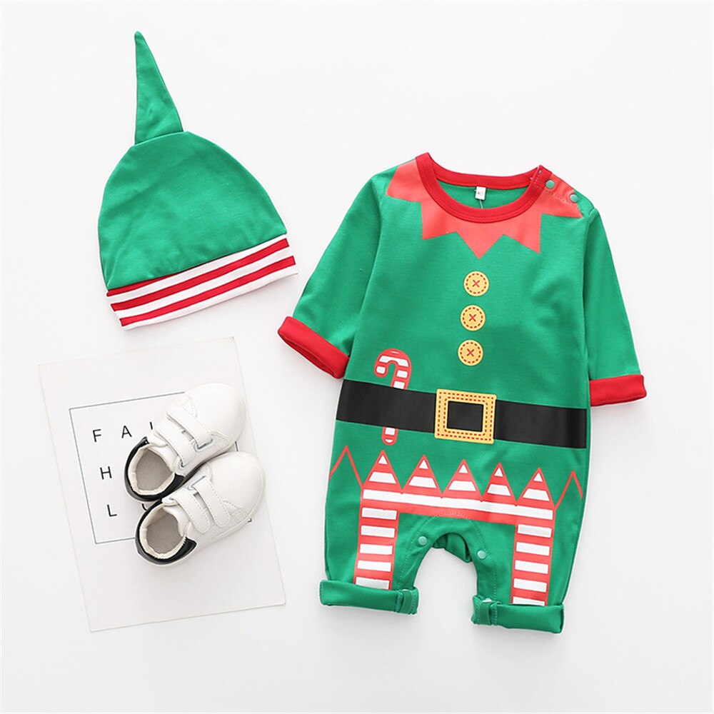 Cosplay Herfst Winter kinderen Kerst Kostuum Kerstman Elf kleding Pasgeboren Baby Jumpsuits kinderen bodysuit kostuums: style 2 / 73CM