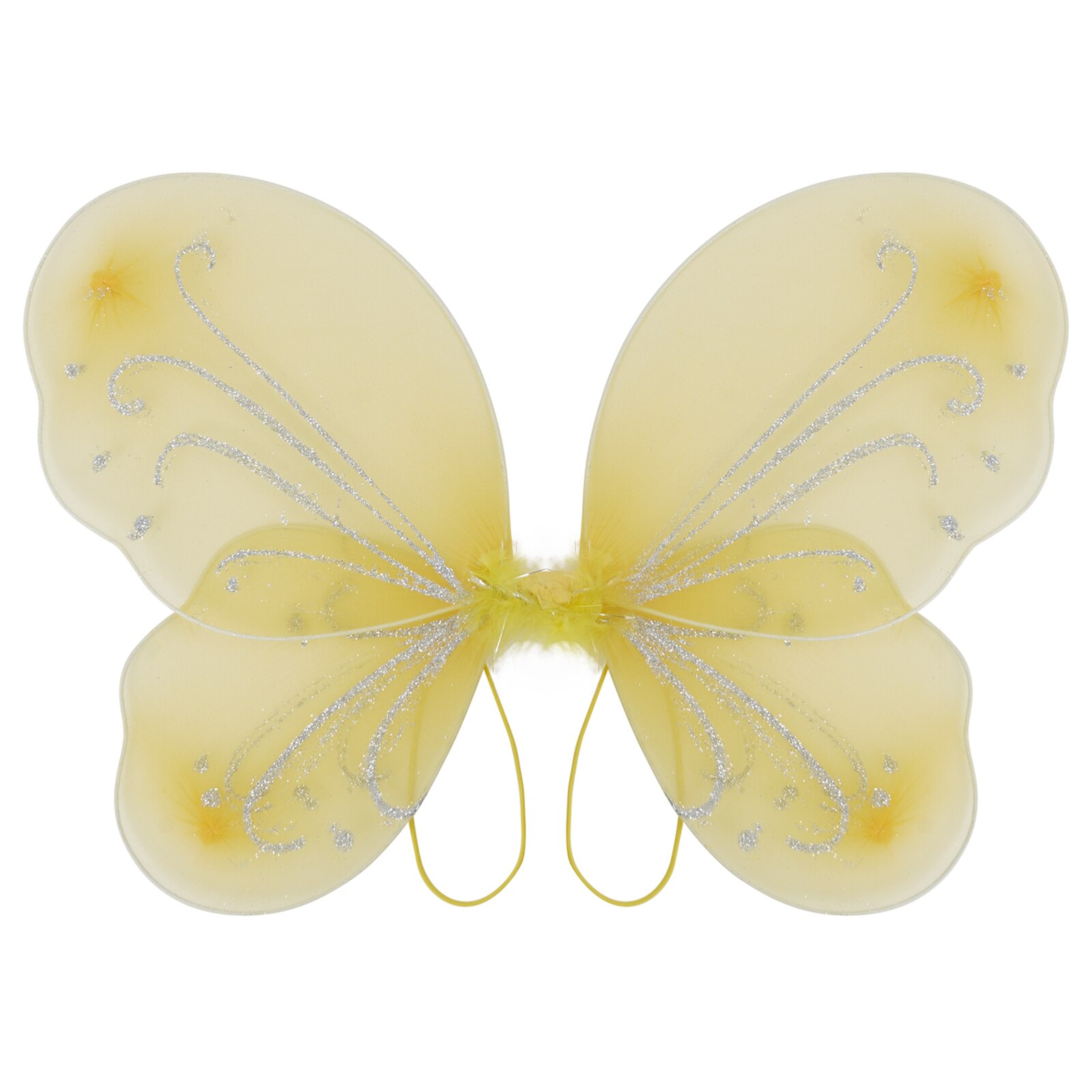 Butterfly Fairy Wings Dress Up Wing Birthday Party Favor Accessory Girls Glitter Butterfly Costume Halloween Costume Photography: Bright Yellow