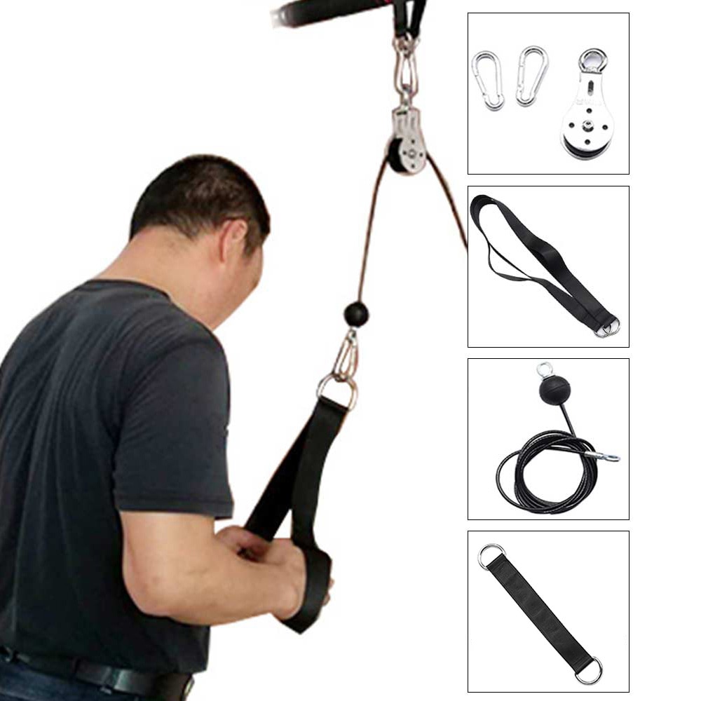 Fitness diy trissa kabel maskin arm styrketräning rep kabel trissa system hållbart hem gym träningsutrustning avtagbar