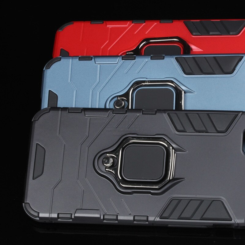 Hybrid Rugged Armor For OPPO REALME C3 Case Kickstand With Metal Finger Ring Shock Proof Cover For OPPO Realmi C3 Phone Cases