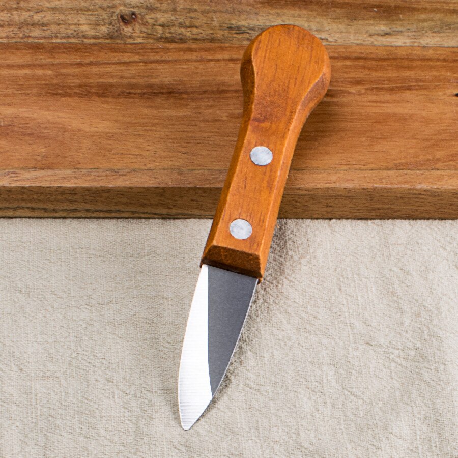 Rostfritt stål ostron kniv trä handtag räka kniv fisk skala skrapa skaldjur verktyg, skalöppnare kökstillbehör: Default Title