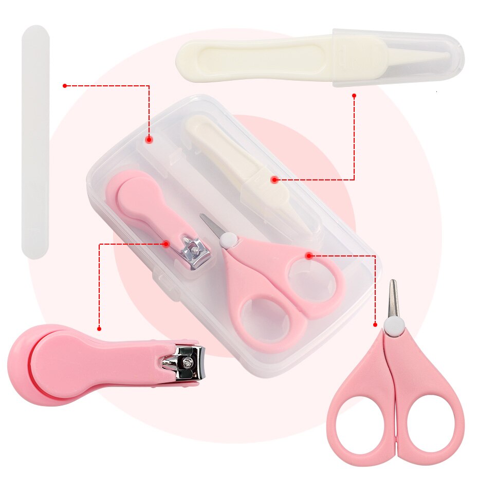 4 stücke Baby Healthcare Bausätze Baby Nagel Pflege einstellen Kleinkind Finger Trimmer Schere Nagel Knipser Lagerung Kasten Für Reise