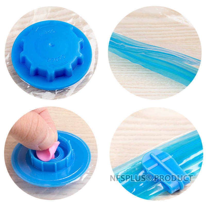 5- pakning vakuumkompresjonspose til klær 40 x 60 60 x 80 80 x 120 gjennomsiktige garderobeposer med glidelås til oppbevaring under sengen