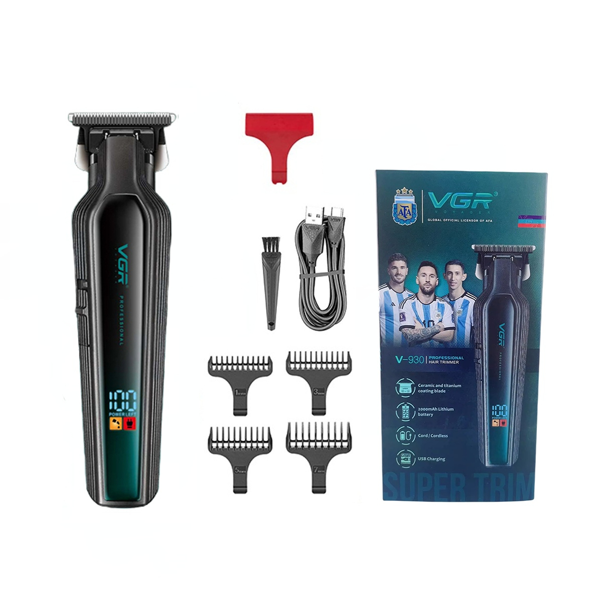 VGR Maquina para cortar cabello hombre maquinilla cortar el pelo cortapelos Recortador de pelo Cortapelos Recargable Clíper Ajustable Máquina cortadora de cabello Cortapelos eléctrico para hombre V-930