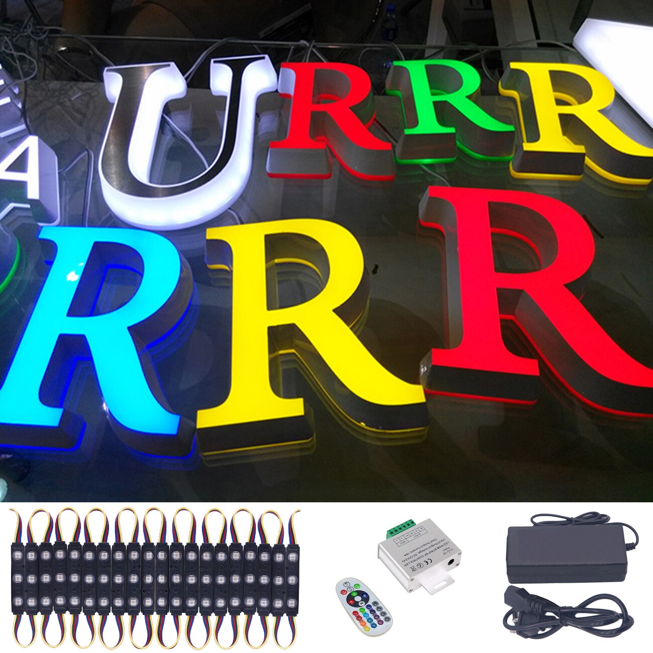 RGB 5050 LED Module DC12V 3LEDs Waterproof Outdoor Advertising Light Lamp Backlight for Billboard Advertisement Module Light