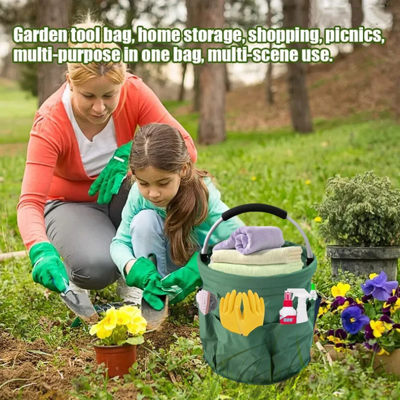 17L Grote Organizer Tas Opvouwbare Mand Picknick Tote Outdoor Reinigingscaddy met Handvat Gereedschapstas Reinigingsbenodigdheden