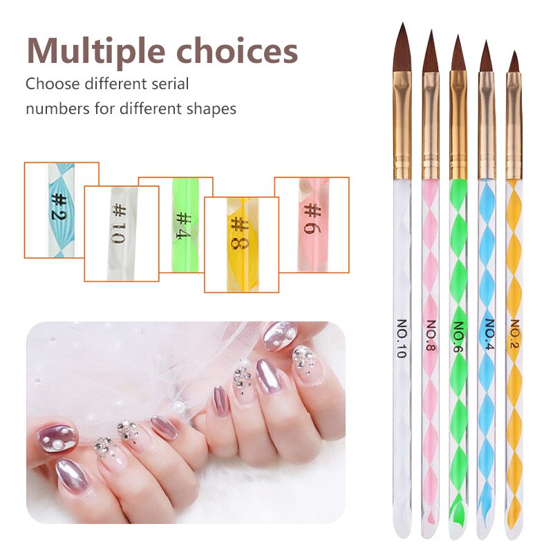 5Pcs Nail Pen Professionele Nail Art Tool Swirl Marbleizing Staal Puntjes Pen Nail Puntjes Pen Manicure Nail Art Tool nail Art