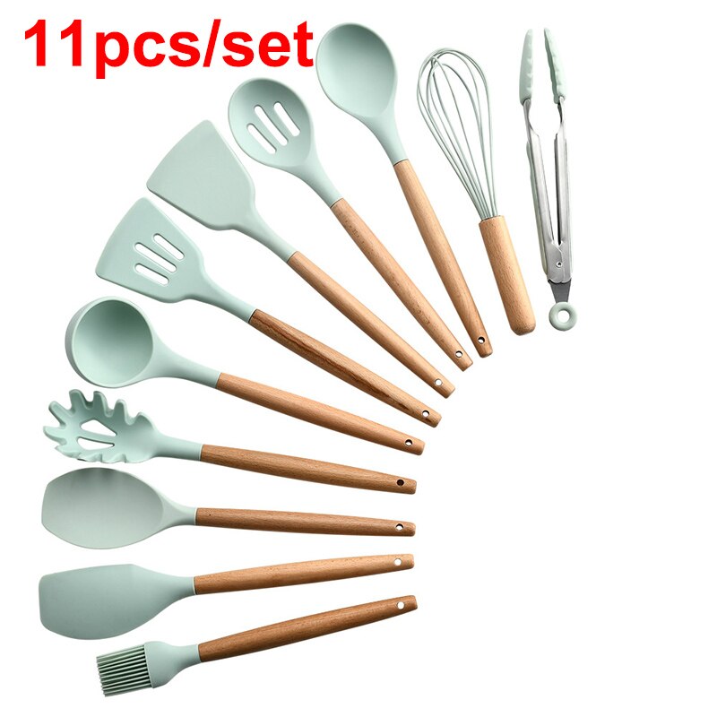 Silicone Keukengerei Set Bpa Gratis Hittebestendig Koken Bakken Tools Gadgets Keukengerei Met Container: 11pcs9