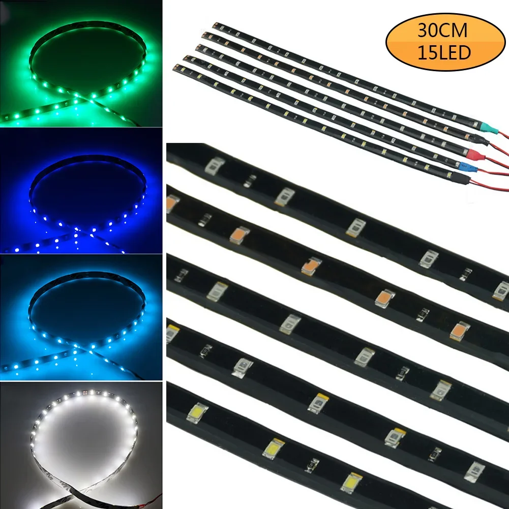 30CM LED Streifen Lichter Auto Styling Dekorative Umgebungs Licht 15SMD Wasserdichte LED flexibel Atmosphäbetreffend Licht Tagfahrlicht