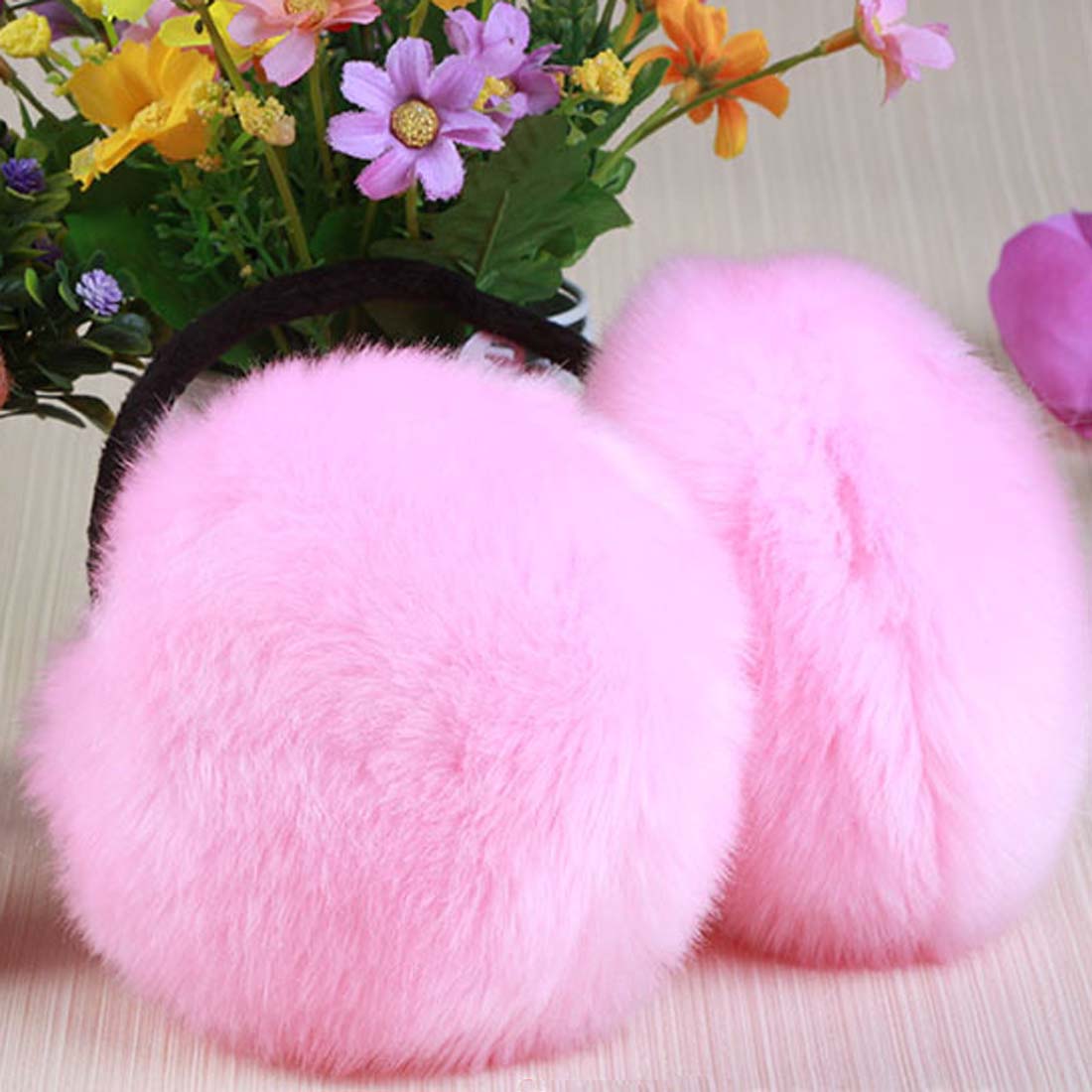 Winter Earmuffs Warmth Plush Warm Ears Ear Muff Men's and Women's Outdoor Ear Bag Imitation Rabbit Hair Cute Ear Muffs: Pink