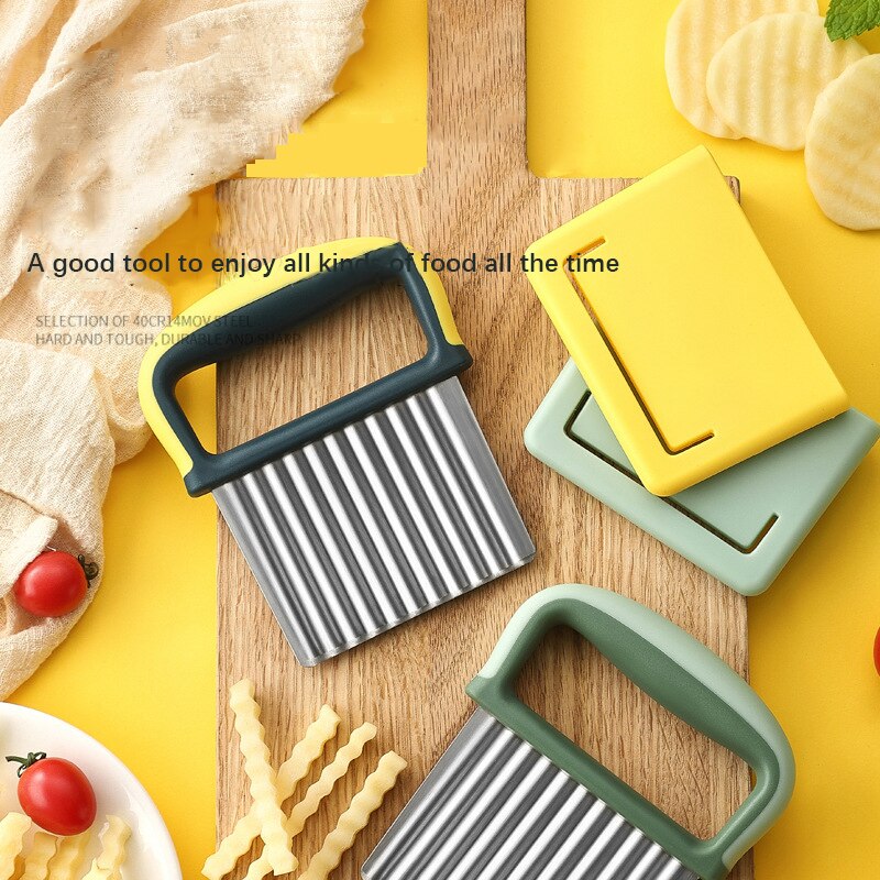 Stainless Steel Cutting Wave Shape Potato Chips French Fries Vegetable Potato Cutting Carrots Potato Grid Slicer Kitchen Tools