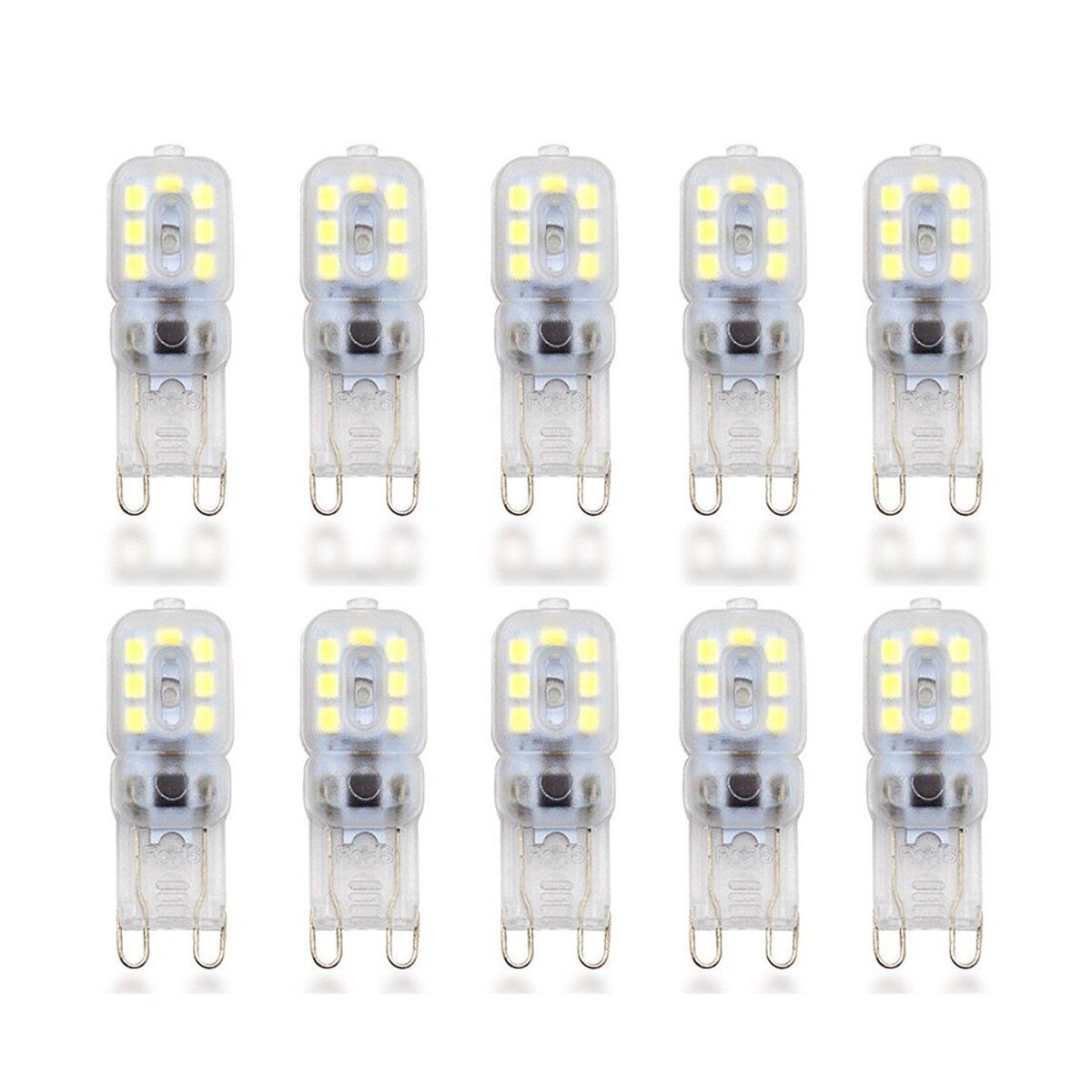 10 X G9 5W LED Dimbare Capsule Lamp Vervangen Licht Lampen AC220-240V, Warm wit 55*16mm
