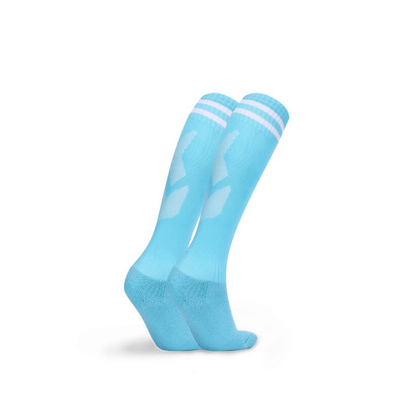 JIANFEI Professionelle Kinder Sport Fußball Socken Anti Slip Fußball Laufen Lange Strumpf Über Knie Gummi Socken: Skyblue