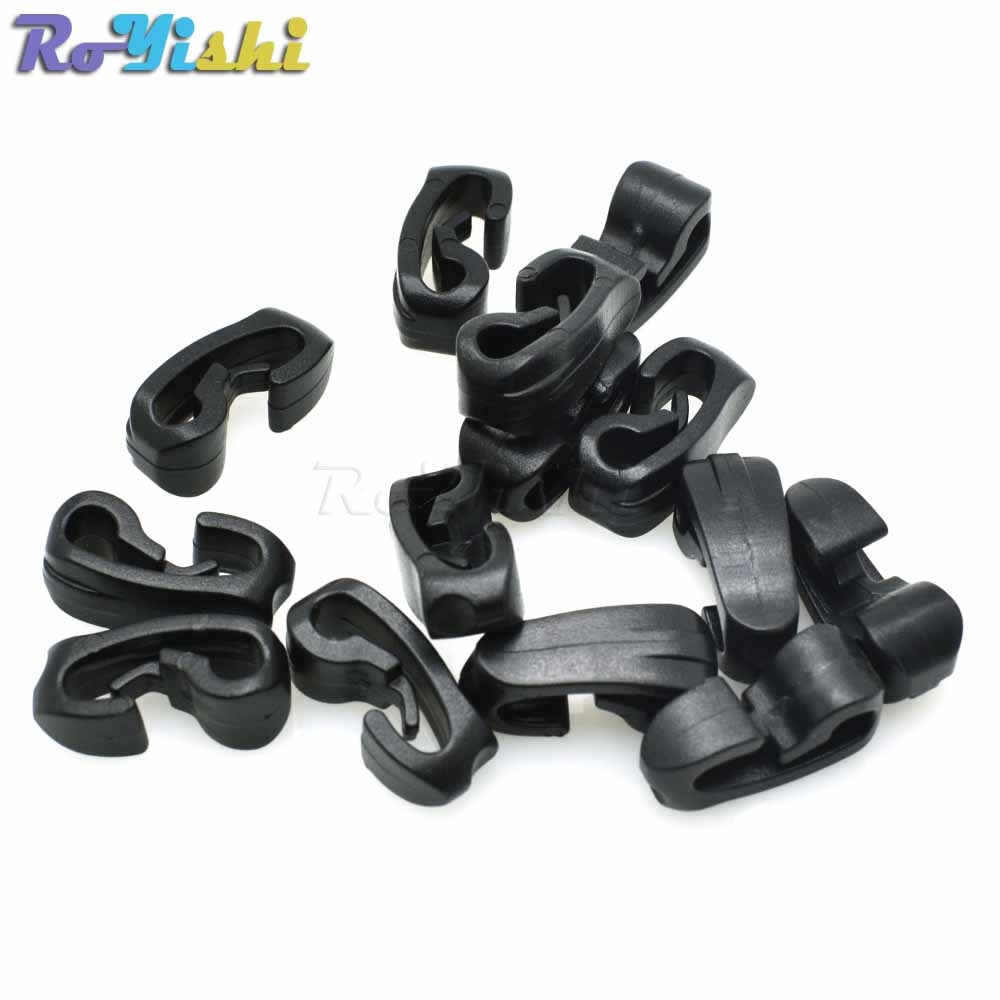 Crochet de corde en plastique, sangle extérieure, boucle de corde, noir