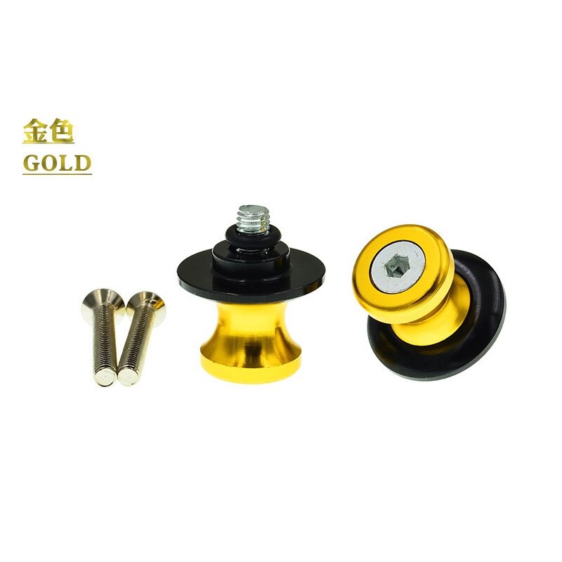 2 stk 6-8mm 10mm universell motorsykkel aluminiumslegering svingarm spoler gli stativ skruer til yamaha honda suzuki kawasaki: måke / 10mm