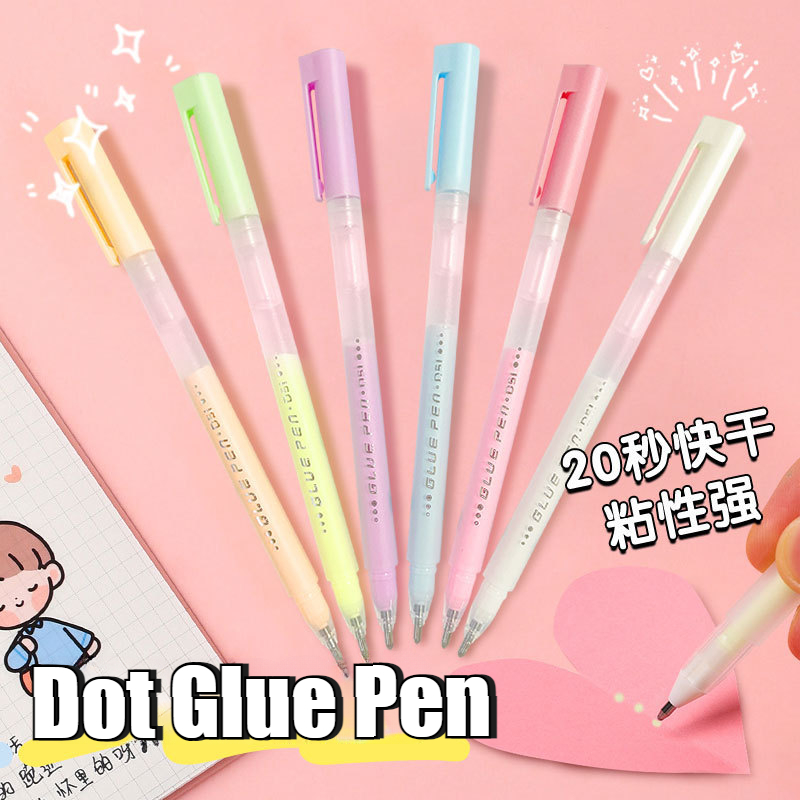 3Pcs Pen Style Glue Stick DIY Scrapbooking Quick Dry Adhesive Dispensing Pen High Viscosity Dot Gule Stick Kawaii Stationery