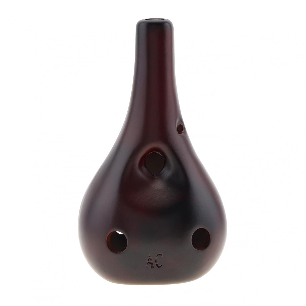 Alto ToneC – Instrument de flûte en céramique, 6 trous, Ocarina, poterie noire, glaçure fumée, pour débutant, avec corde de suspension
