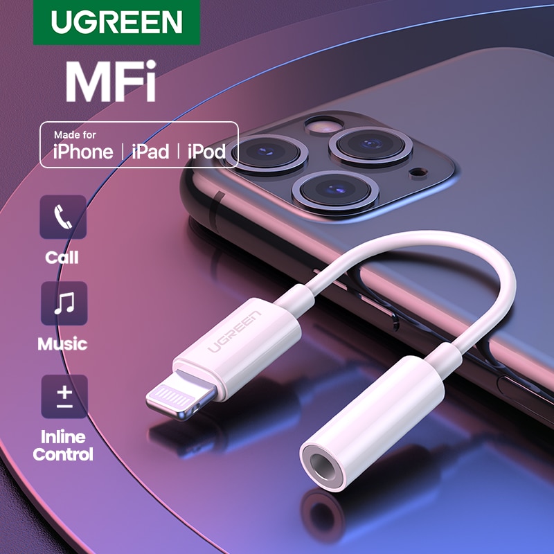 Ugreen MFi fulmine a Jack da 3.5mm adattatore per cuffie convertitore di cavo AUX 3.5 per iPhone 12 SE 11 11 pro Max X XR iPhone 7 8 8P