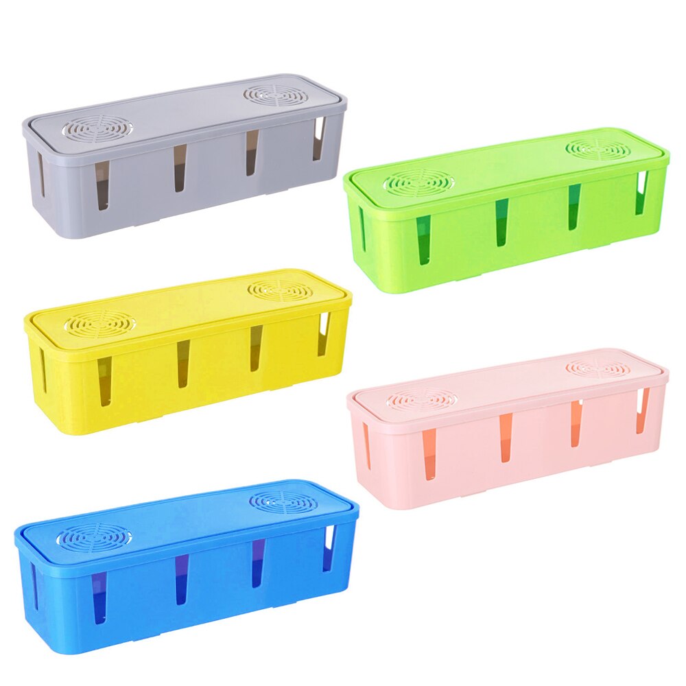 Wire Management Cable Storage Box Socket Storage Box Container Office Home Table Space Saver Desktop Household Supplies Pp