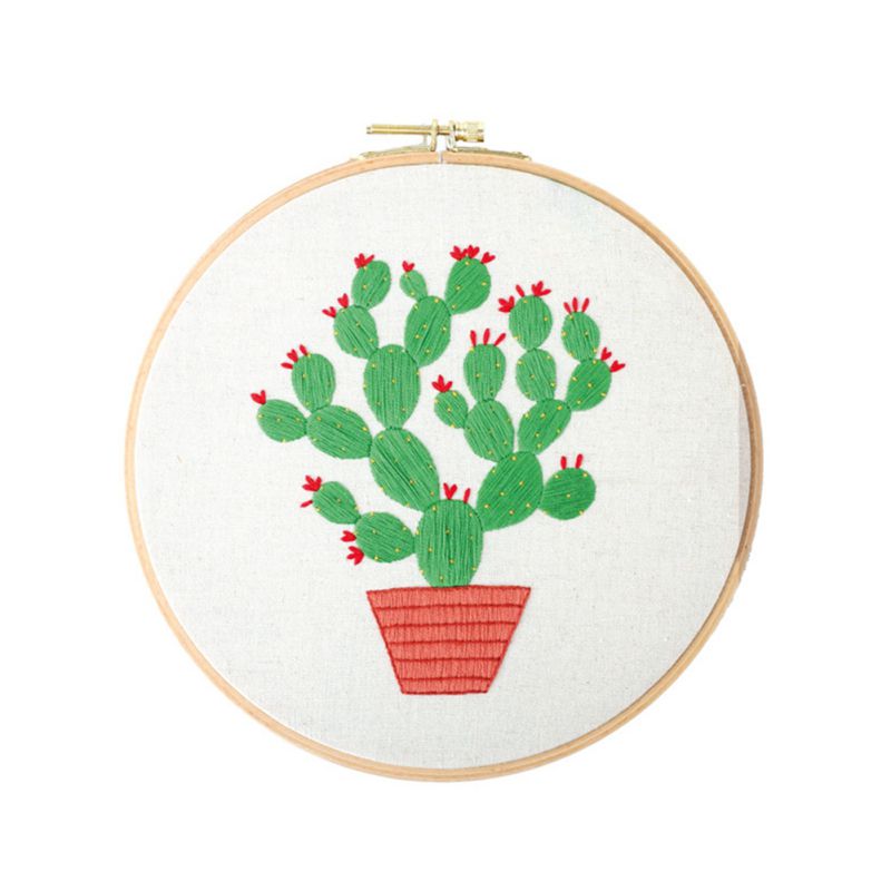 Moderne Diy Borduurwerk Plant Monsterabladeren Cactus Handwerk Handwerken Kruissteek Kit Home Decor Katoen Borduren Craft: B