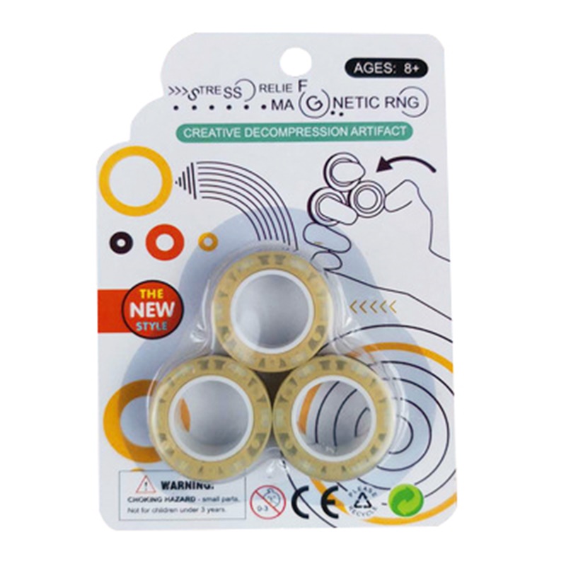 3 sztuk zabawki typu Fidget antystresowy śmieszne Fidget Spinner bransoletka magnetyczna pierścień rozpakować zabawki magiczny pierścień rekwizyty narzędzia stres stres zabawki: NO.1726