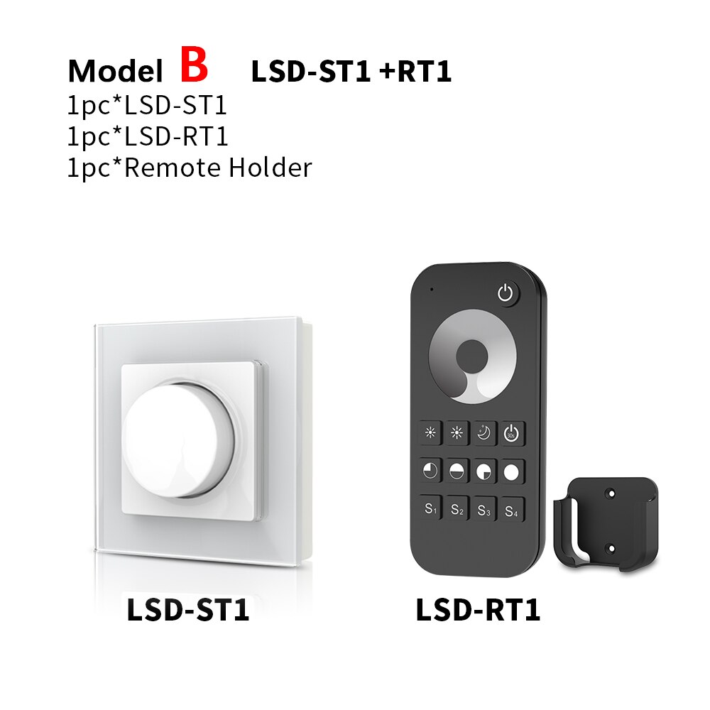Triac Dimmer LED 220V EU 230V 110V AC Wireless RF Dimmable Knob Light Switch With 2.4G Remote Controller Dimmer for LED Lamps: Model B
