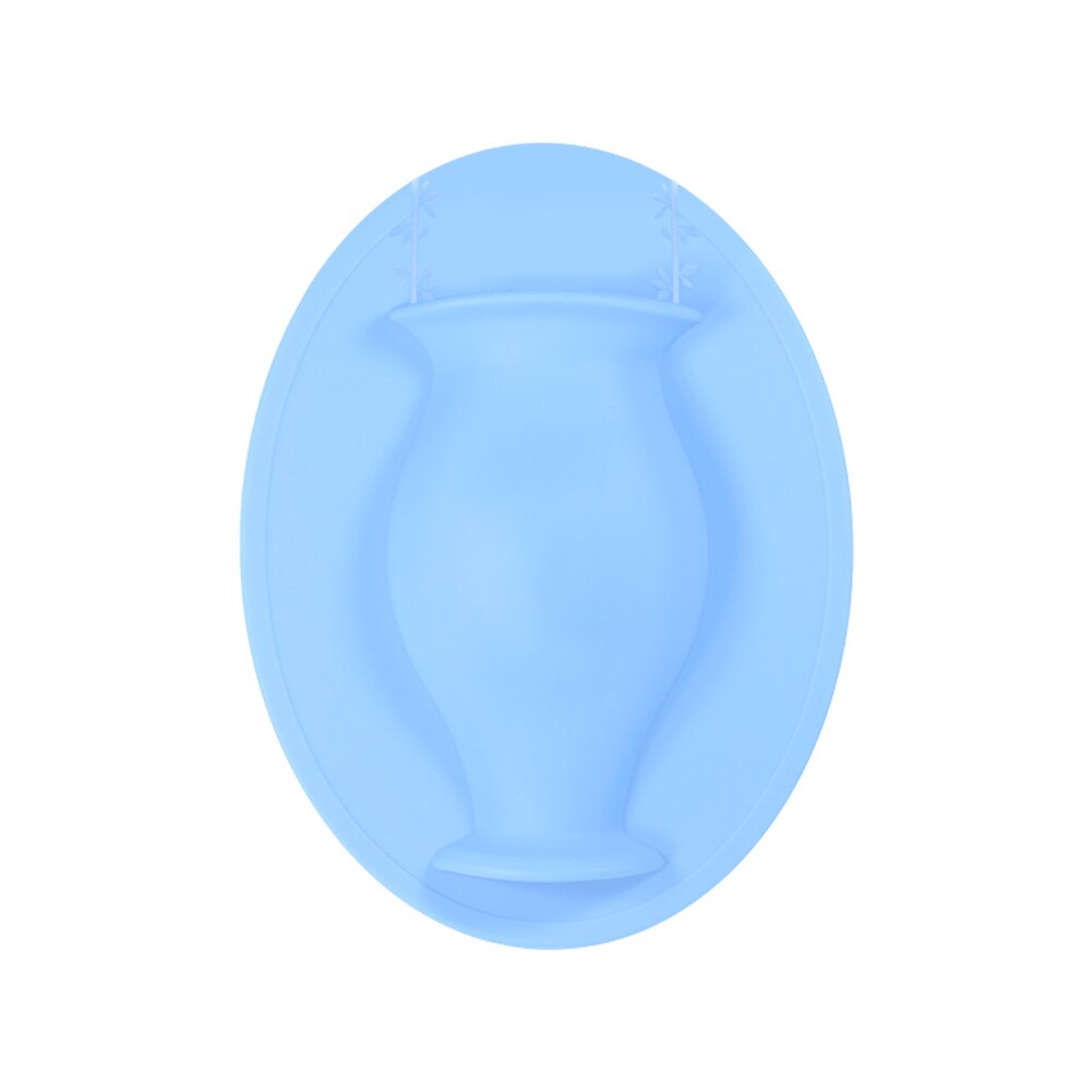Silicone Additive Sticky Vase Easy Removable Wall And Fridge Flower Plant Vases DIY Home Decoration Accessories: Blue