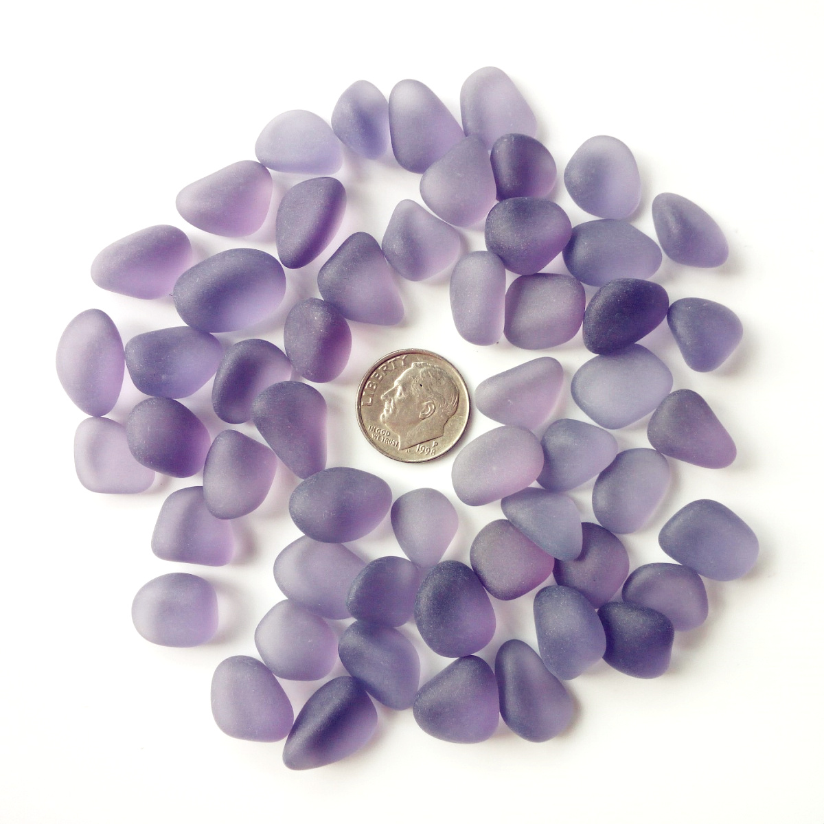 30 Pieces Sea Glass Beads/Beach Glass Beads for Jewelry Making ,Big Size(12-16mm Length)): PURPLE
