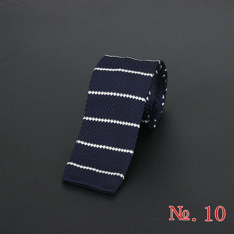 Brand New męska w stylu Vintage, w paski dzianiny krawaty dla człowieka Party moda kolorowe Knitting Tie granatowy czerwony ślub cienki krawat Cravata: 10