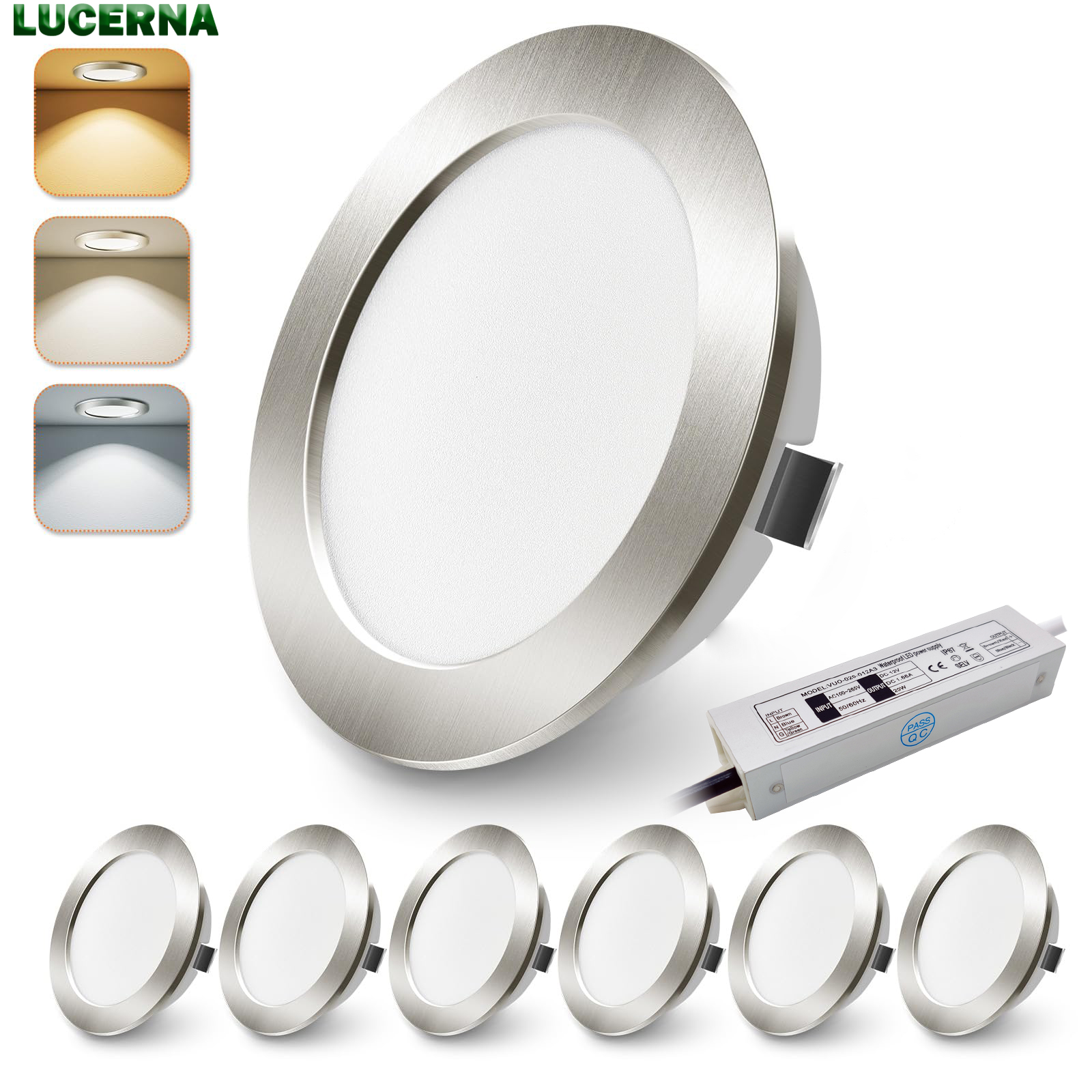 LED Recessed Spotlight 12V Lamp With AC110~220V Driver Recessed Spotlights For Mirror Cabinet Caravan Van Wardrobe Down Light