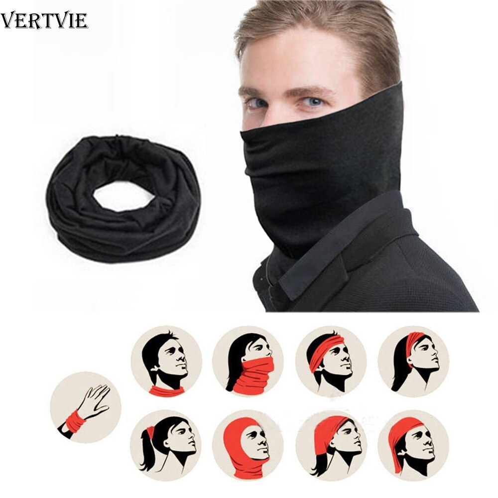 Vertvie dames heren buitensport bandana sjaal hoofddeksel effen kleur gezichtsmasker paardrijden fietsen hoofddoek buis polsband