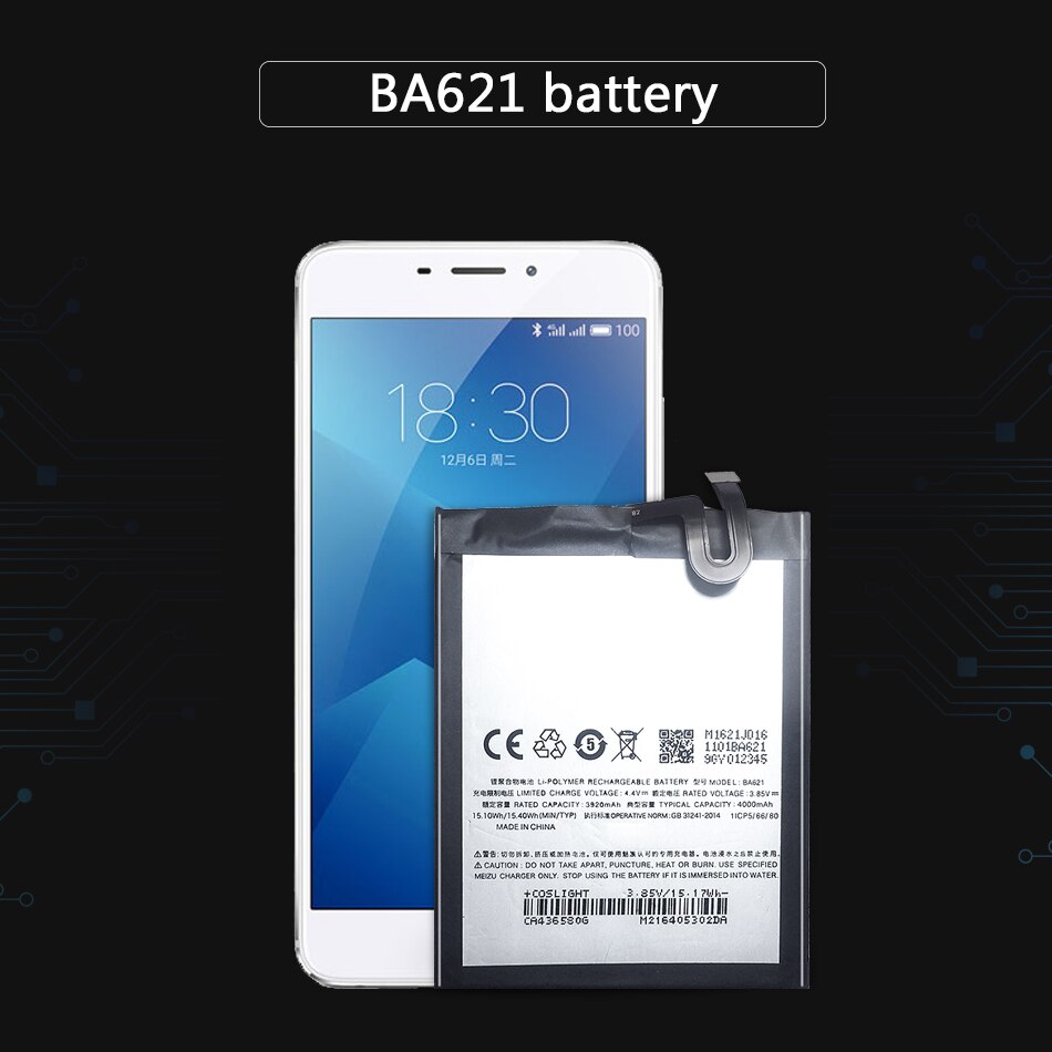 4000mAh BA621 Batterie dla Meizu uwaga 5 Bateria meilan uwaga 5 M5 uwaga M621N M621Q M621H Bateria Batterij akumulator