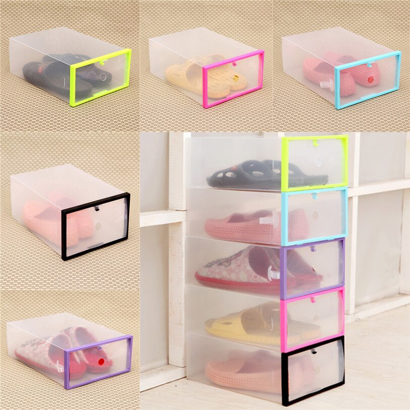 Rangement pour chaussures, pliable, en plastique transparent, boîte à tiroir, vide-poche, Jun27, prix usine , directe