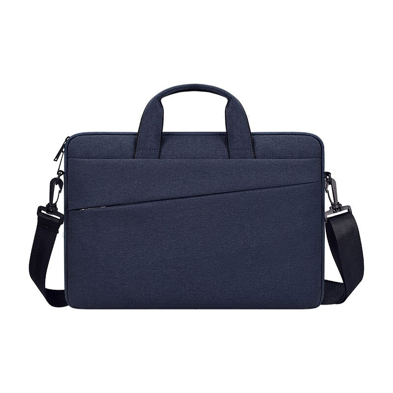 Laptop Bag 13.3/14.1/15.6 inch Notebook Shoulder Bag Laptop Messenger Macbook Air Pro Sleeve Computer Handbag Travel Briefcase: Navy with strap / 15.4 inch