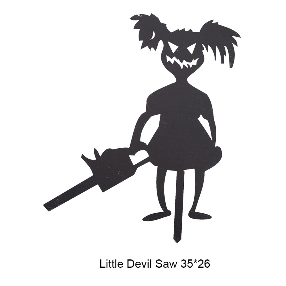 Halloween Prop Silhouette Shadow Sign Lawn Stakes Black Tree Plug Art Ornaments Yard Terror Party Decor: Saw / L