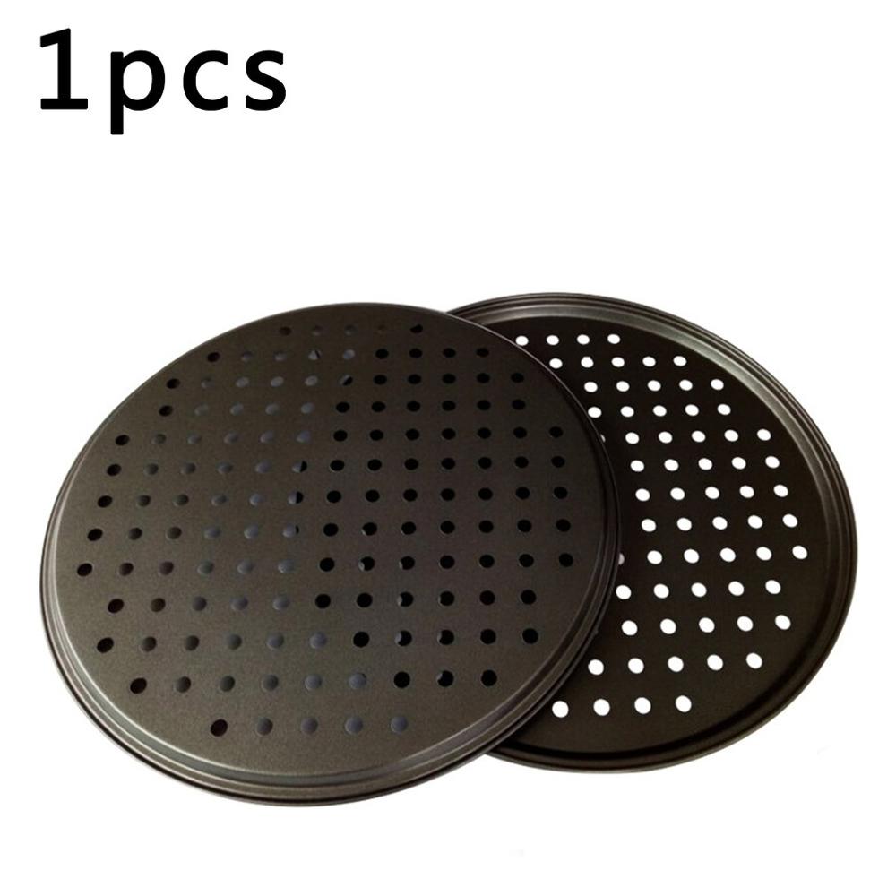 32CM Carbon Steel Non-stick Pizza Baking Pan Mesh Tray Plate Round Deep Dish Pizza Pan Tray Mould Bakeware Baking Tool
