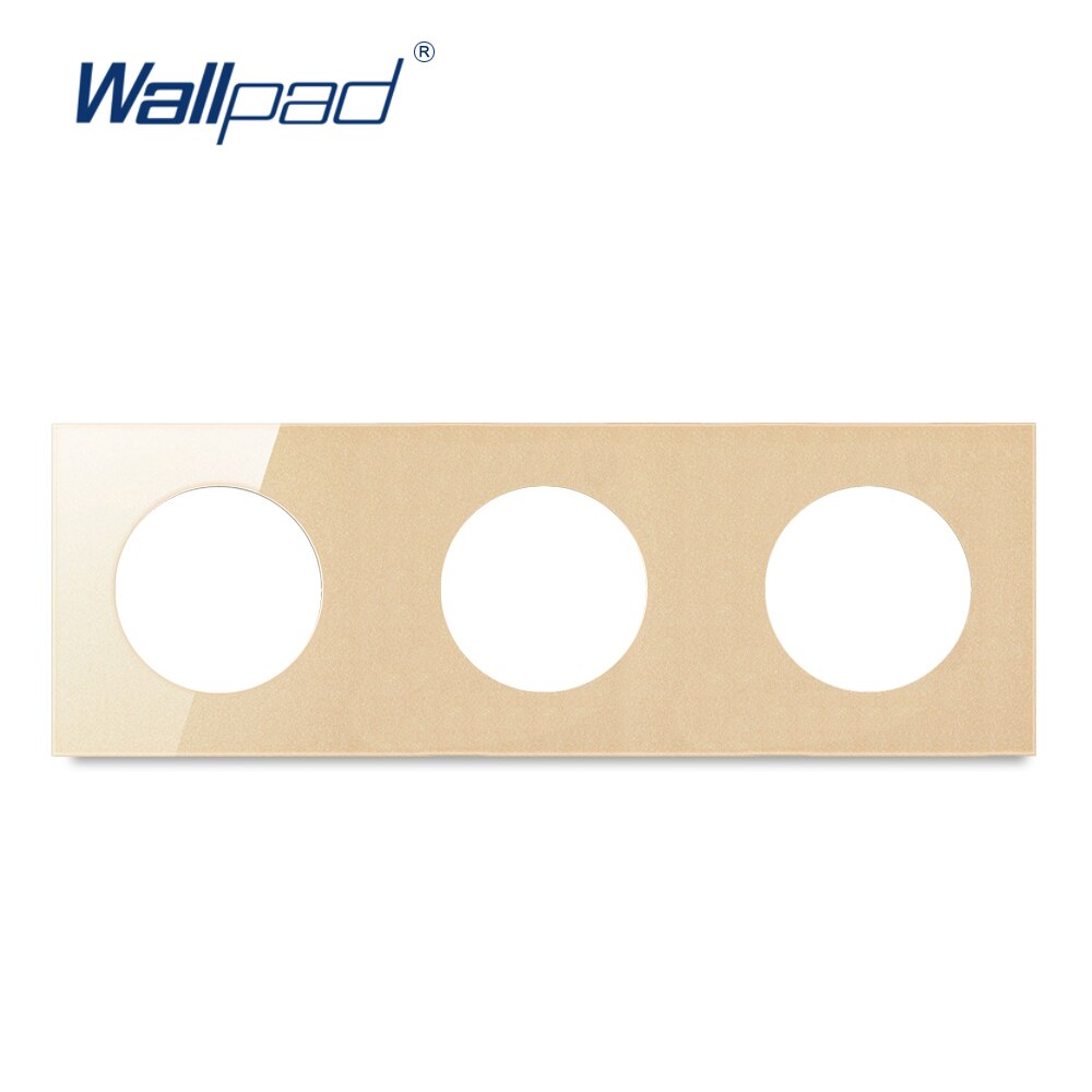 Wallpad Double Tempered Glass Panel Only 172*86mm White And Black Round Circle: 3 Gold