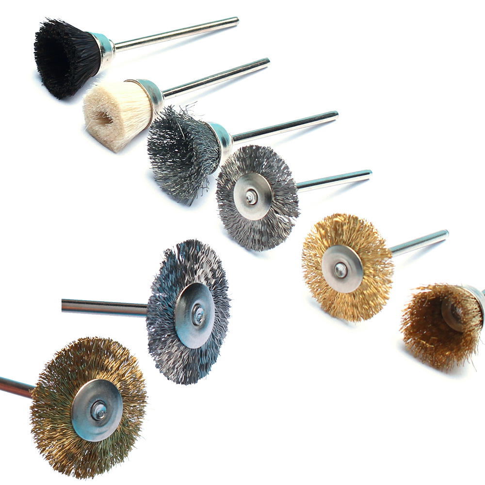 Brocas de Metal para uñas, Cepillo giratorio de 3/32 pulgadas para manicura, taladros eléctricos, herramientas de limpieza de alambre de cobre, accesorios de Arte de uñas, 1 ud.