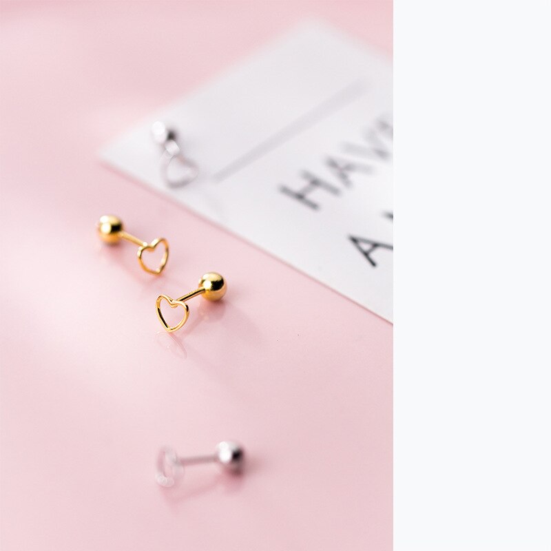 Pendientes MloveAcc auténticos de Plata de Ley 925 con forma de corazón para mujer, joyería de para el Día de San Valentín