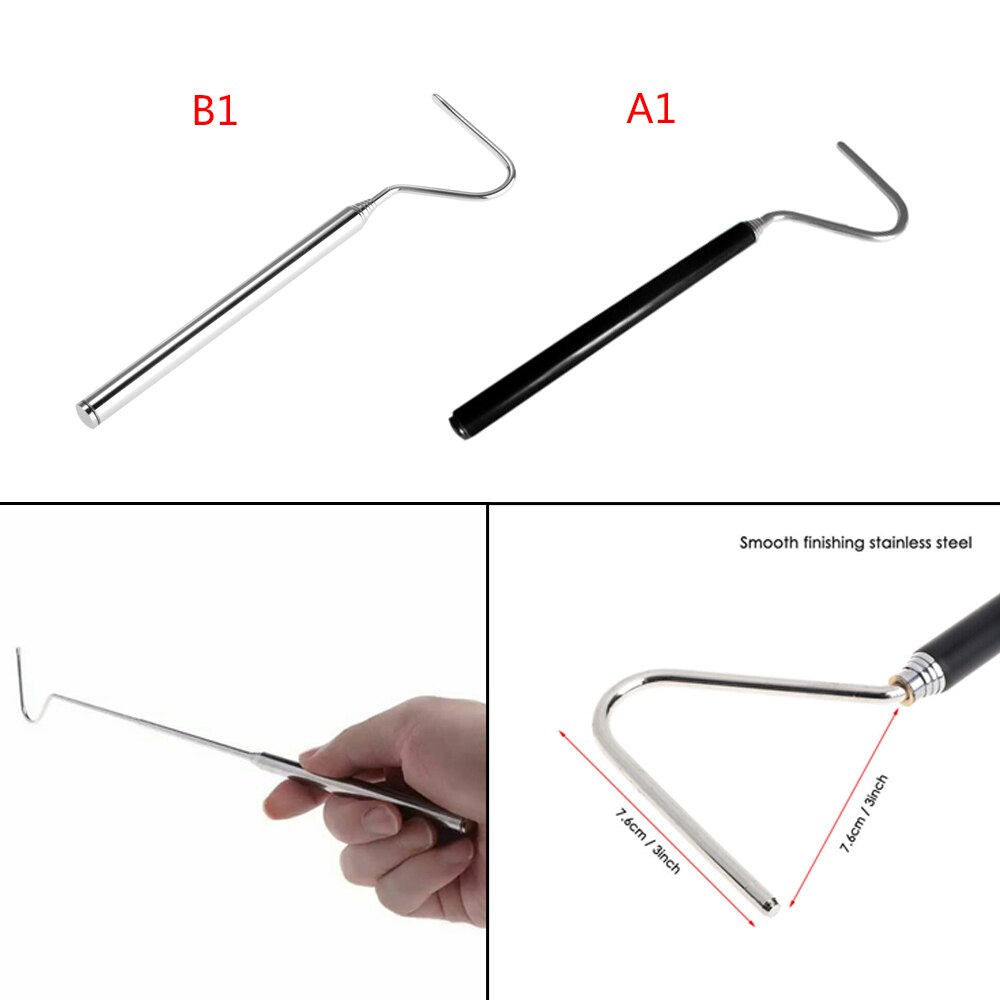 Snake Hook Stainless Steel Adjustable Telescopic Snake Capture Hook Reptile Snake Hook Long Handle Catching Tools