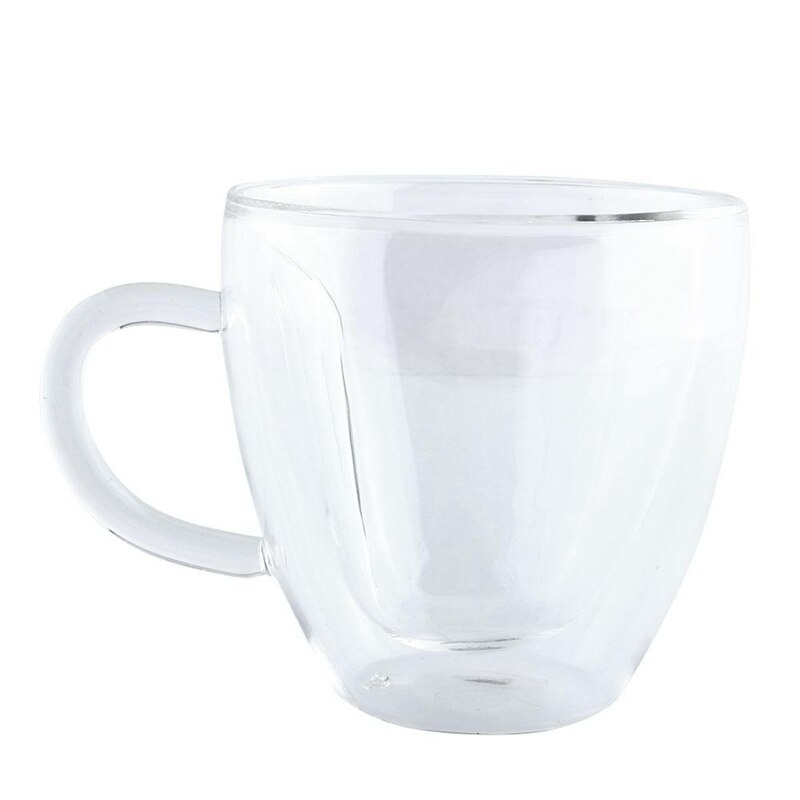 ! 240Ml coeur forme verre tasse à thé Double paroi couche tasse à café Transparent verre tasse à thé tasse à café: Default Title