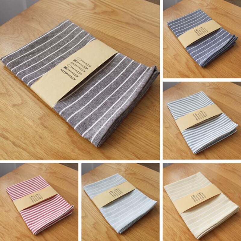 Japanse stijl katoenen linnen polyester placemats vierkante stoffen gestreepte servetten handdoeken eettafel bord mat onderzetters 1pc