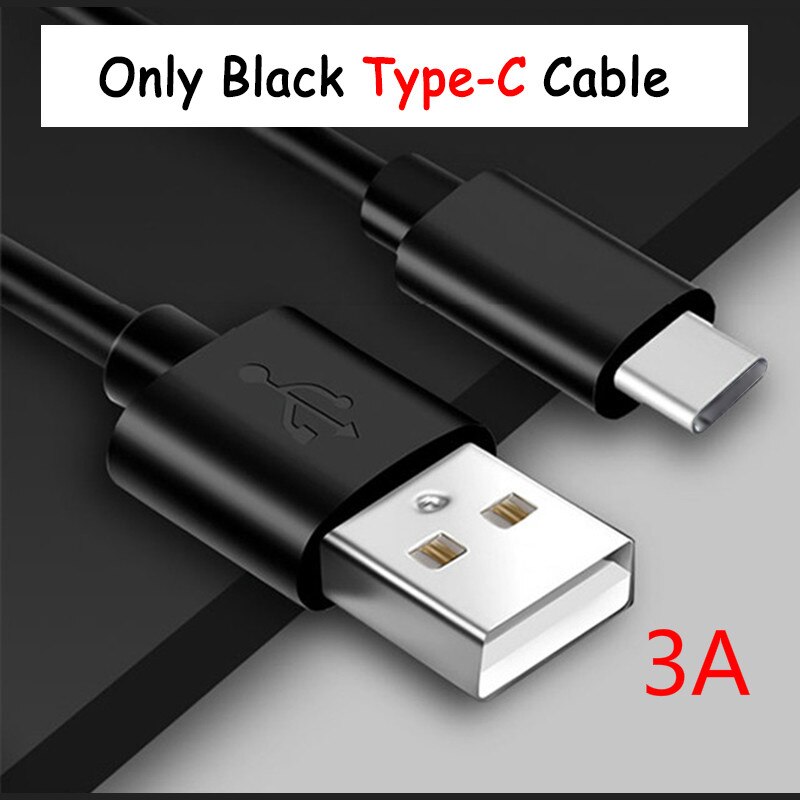 5A 3A Type C Cable Super Fast Charge USB C Cable QC 3.0 2.0 Rapid Charging Wire SuperCharge Phone Cord for Huawei Honor Xiaomi: 3A Black Cable / 1m
